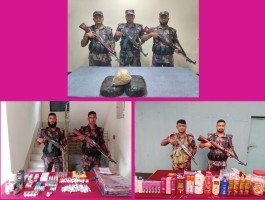 যশোর সীমান্তে বিজিবির অভিযানে গাঁজা ও আড়াই লাখ টাকার চোরাচালানি পণ্য জব্দ